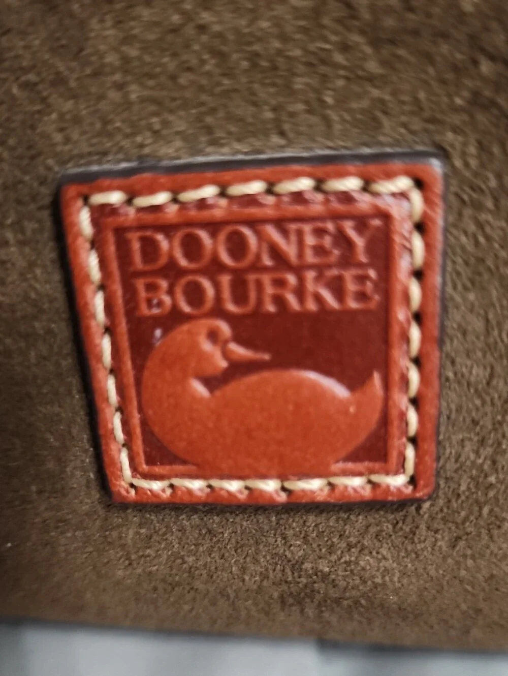 Dooney & Bourke Olive Suede Hobo with Tan Leather Trim